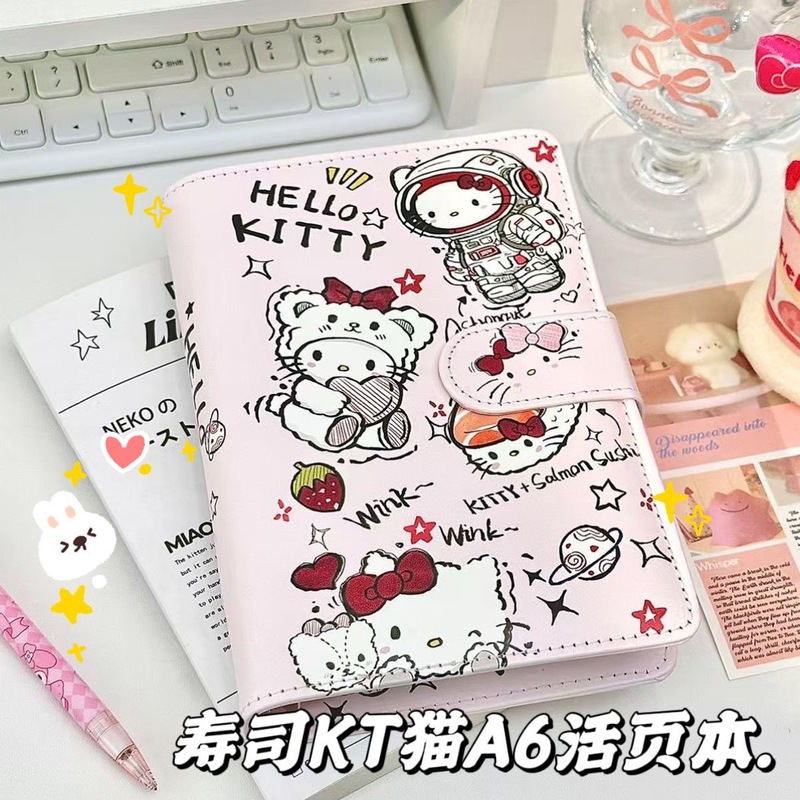 贪吃小猫a6活页本可爱少女记事本子ins高颜值手账本少女心超萌|undefined