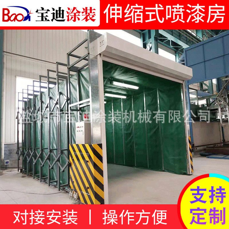 Mobile Telescoping Spray booth customized Telescoping polish Industry Mechanics fold track Booths