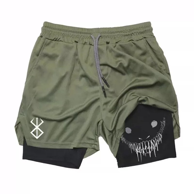 Dragon Ball Series Ghost Shorts Summer Printed Double Layer Two-in-One Men's Basketball Running Casual Home Sports Short