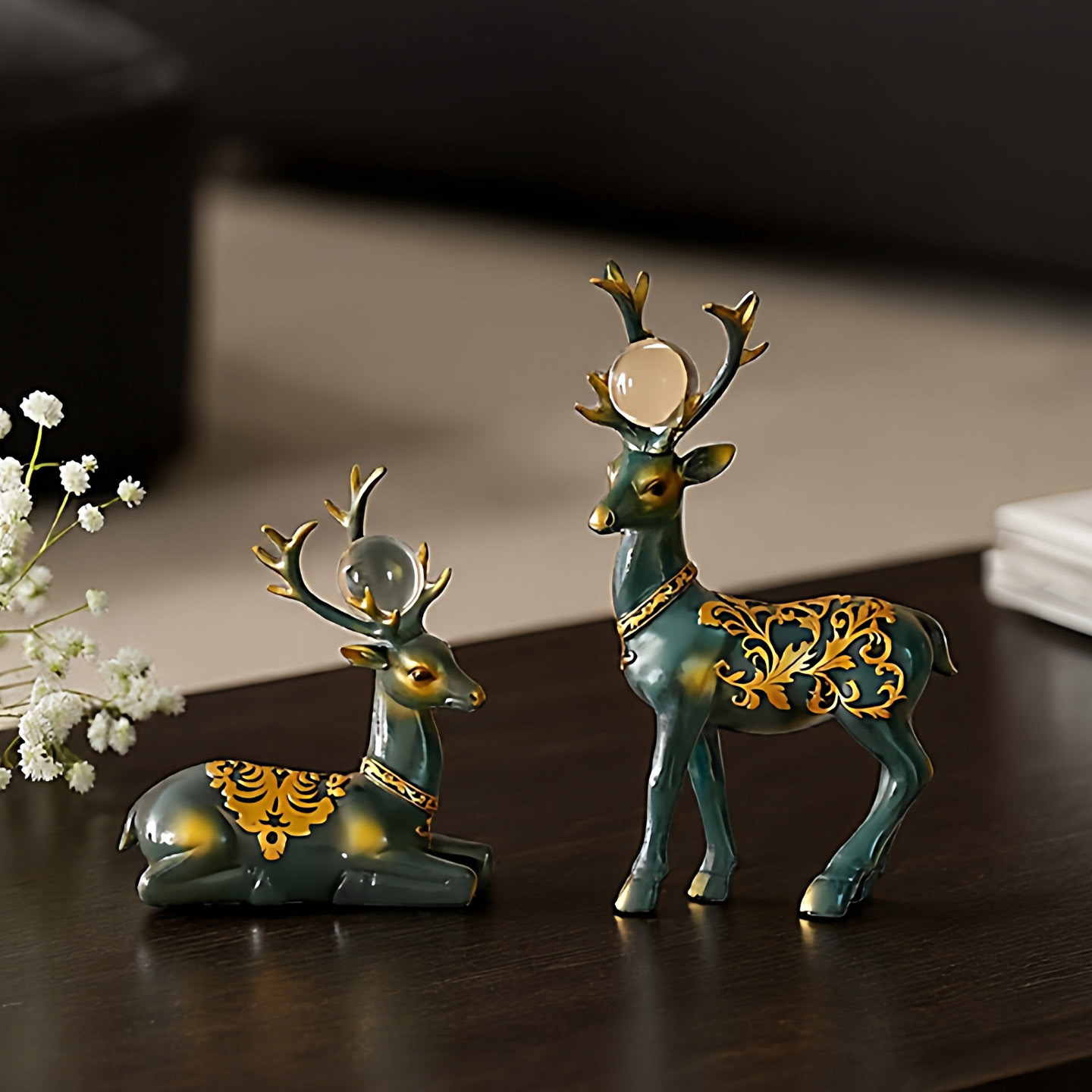 New Chinese Style Creative Wealth-Enhancing Ornaments Office Tv Cabinet Entrance Wine Cabinet Home Decoration High-End Light Luxury