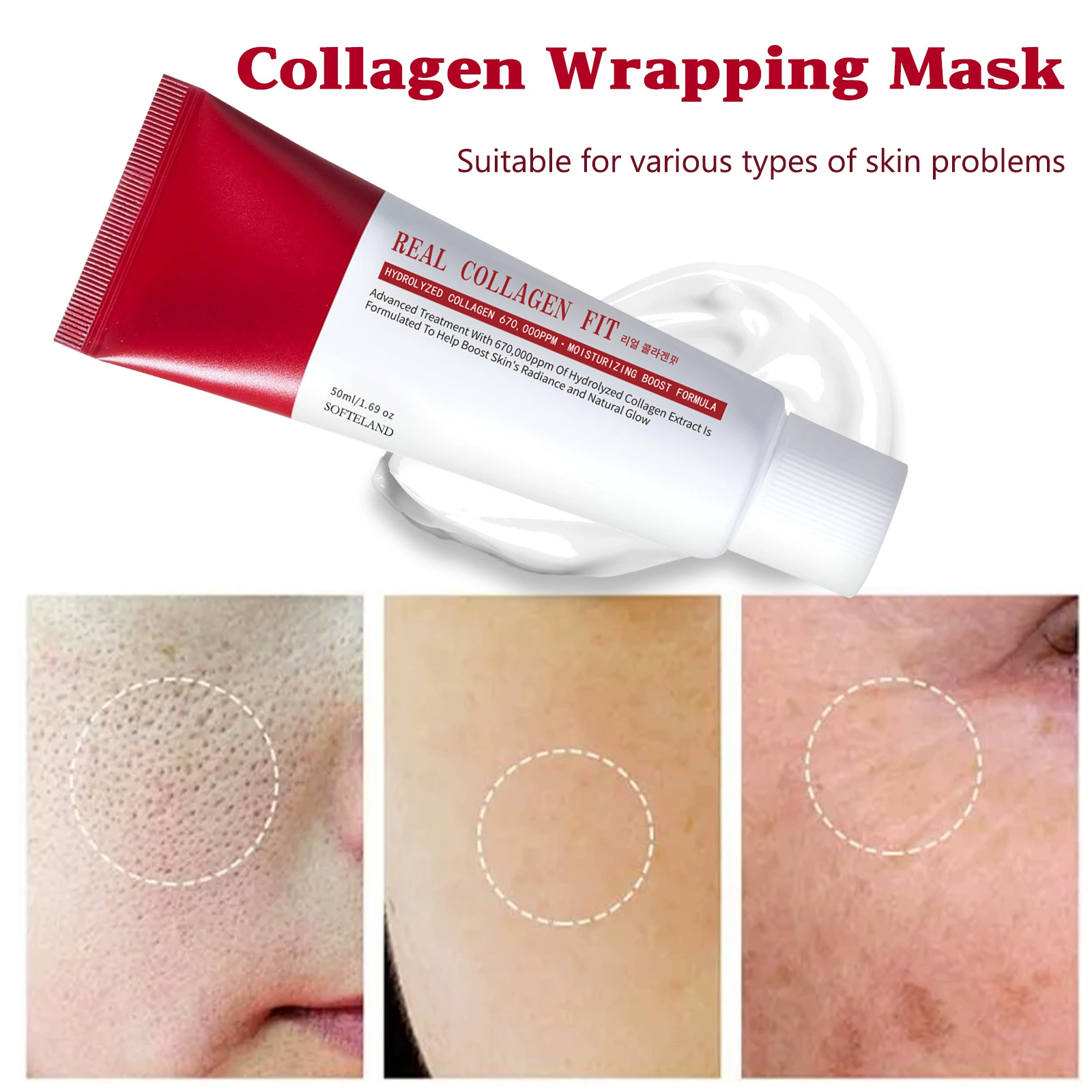 (Cross-border trading), collagen, smoothing moisturizing face mask, (Physicals), easy application