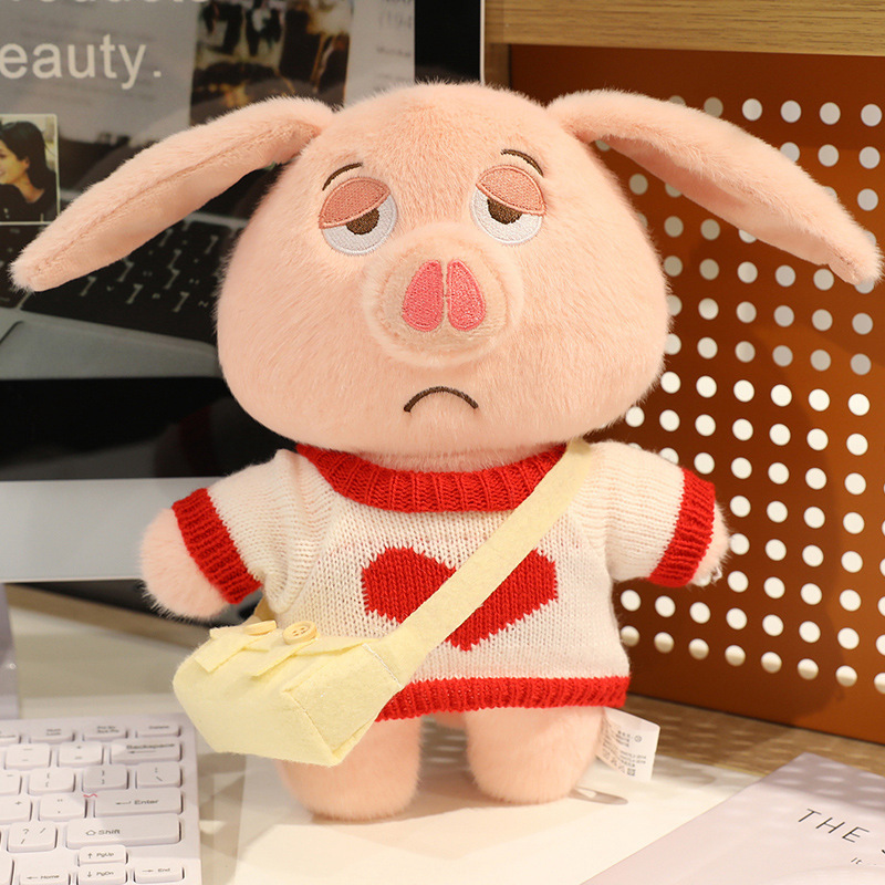 Transformado en una muñeca de montura de cerdo volador, linda muñeca, orejas plegables, regalo de vacaciones complicado de alto valor