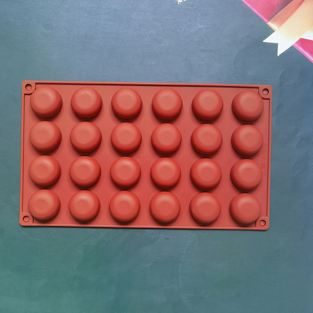 24 con un fondo plano semicircular 136 chocolate molde de silicona pudín molde de postre jabón utensilios
