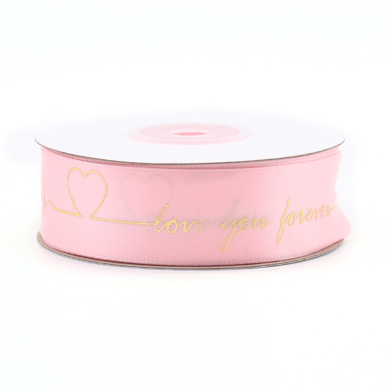 Regalo pastel de flores embalaje cinta impresión símbolo del Corazón 8 puntos cinturón de poliéster dorado impresión para hornear cinta