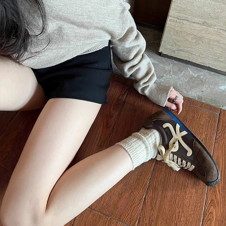 Source Factory Forrest Gump Shoes for women 2025 Spring New Waffle Ballet Casual Shoes Retro Thick Sole Color Bundle German Training Shoes