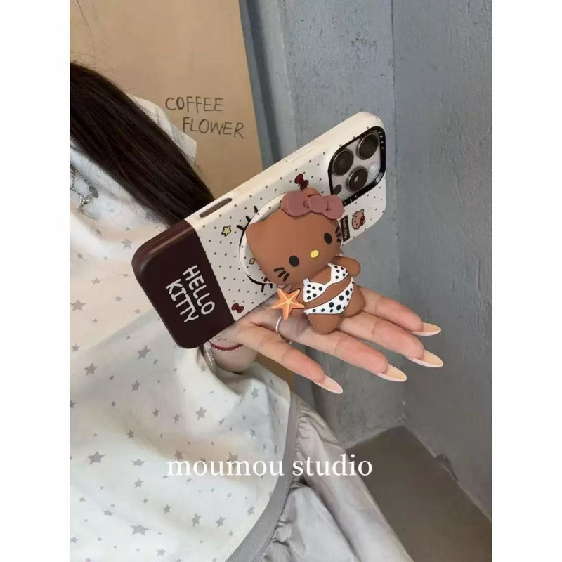 爱黑皮比基尼猫咪磁吸支架适用iPhone16promax苹果15手机壳14女17|undefined