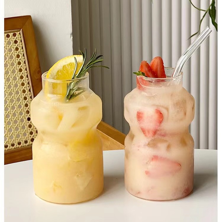 Creatividad ins taza de vidrio de bacterias de ácido láctico alta borosilicano resistente al calor taza de leche jugo de leche taza de bebida de té de hielo taza de café americana