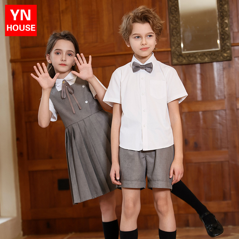 Uniformes escolares de verano para niños, uniformes para el coro de los seis días, uniformes de clase de estilo escolar para niños y niñas, trajes de jardín de infantes