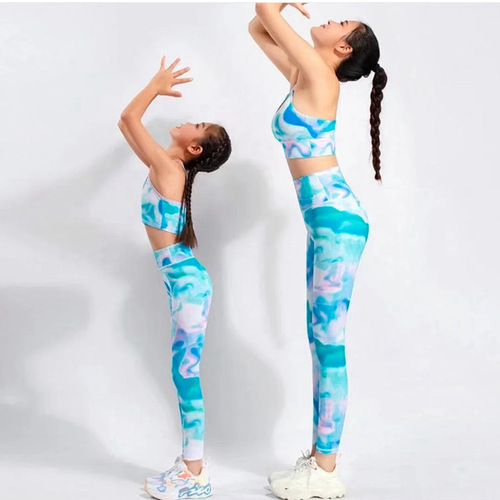 Mother and daughter set of children's yoga clothes for spring and summer girls, quick-drying sports bra, bare feel sports tank top, base layer to wear