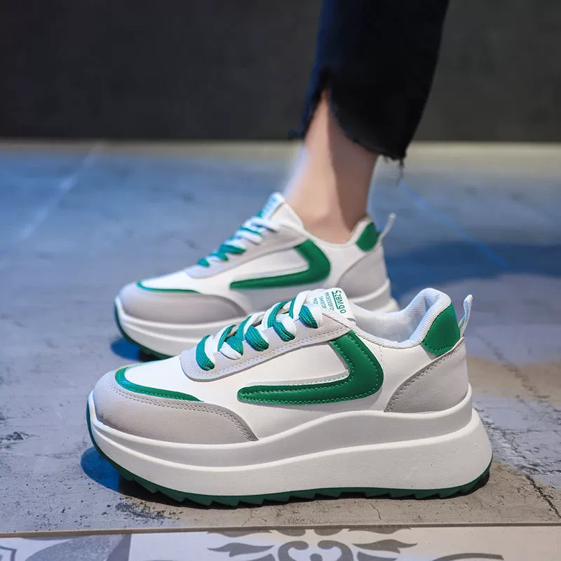 2023 Новые универсальные туфли с толстой подошвой с аргановой подошвой, женская повседневная спортивная Белая обувь для папы, маленькая обувь для увеличения внутреннего роста, Женская