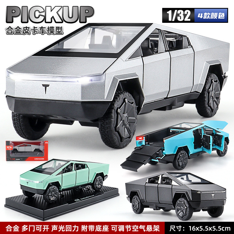 New Howdy 1:32 Tesla Science Fiction Pickup Truck Model New Energy Cyberpunk Style Car Boy Toy New Howdy 1:32 Tesla Science Fiction Pickup Truck Model New Energy Cyberpunk Style Car Boy Toy