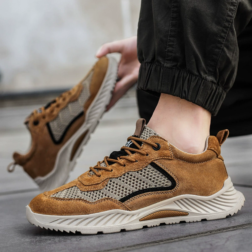 Новые 2024 низкоуровневы кожаные мужские туфли повседневные тенденции мужской обуви дикие ботинки Martin сапоги мужские туфли