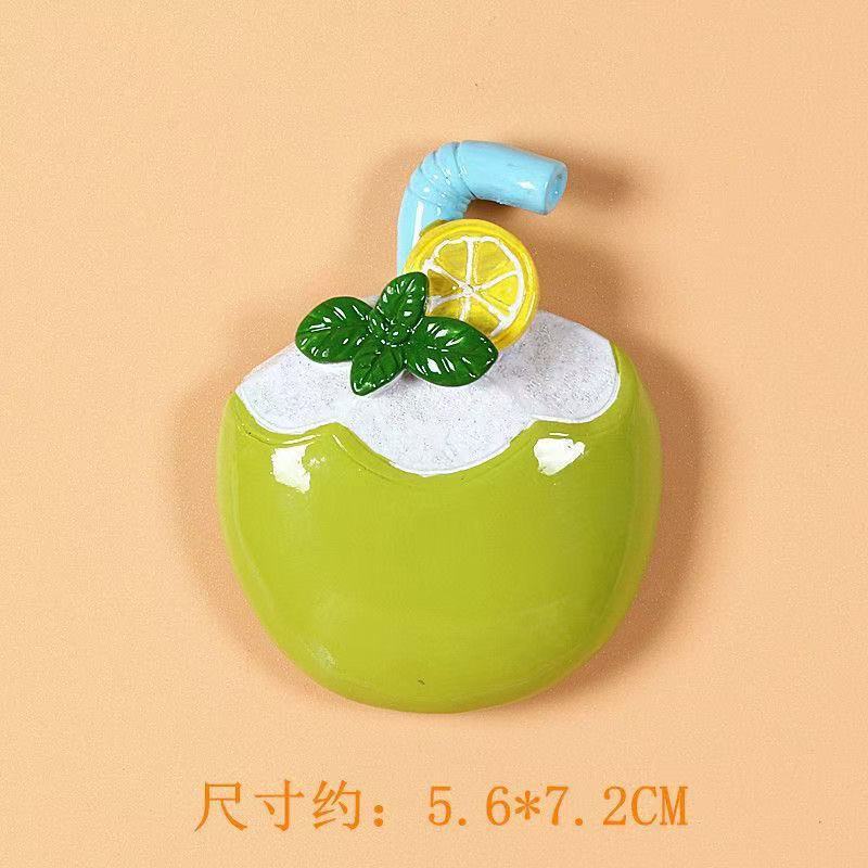 海南ジュース冷蔵庫貼りネット赤冷凍デザート樹脂磁気貼り夏ビーチ飲料装飾貼り|undefined