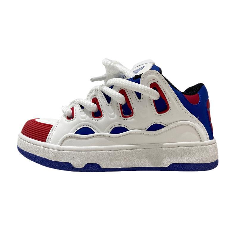 Freizeitschuhe Für Damen Und Herren Mit Dicker Sohle Weiß Blau Rot_voghion.com