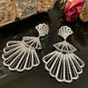 Skirt, earrings, elegant silver needle, fitted, silver 925 sample