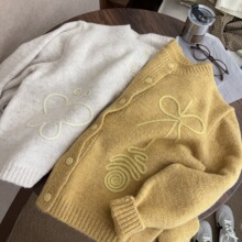 2025年秋冬款韩系简约休闲百搭针织开衫女宽松休闲百搭上衣D03