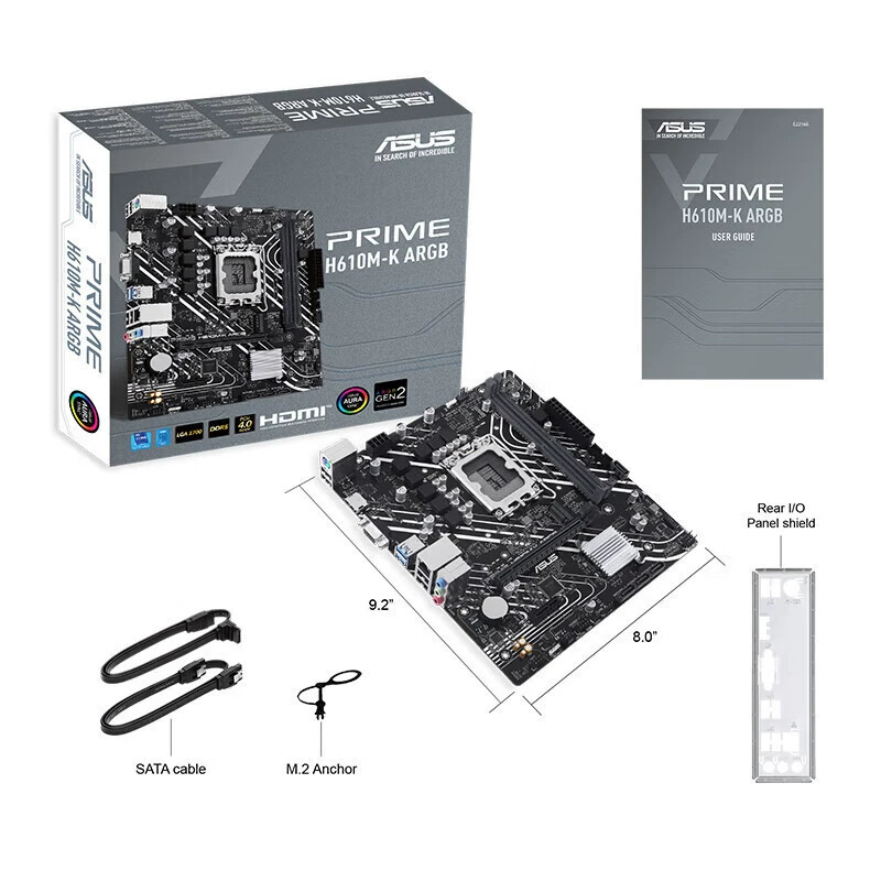 Prime H610M-K D4 ARGB материнская плата для офисного и домашнего ПК, поддерживает LGA 1700