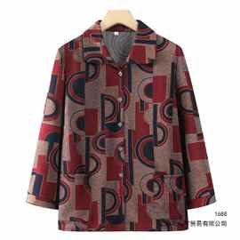 中老年人春装女60岁70妈妈新款奶奶春秋衬衫太太外套中老年人衣服