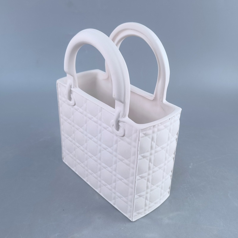 Bolsa de mano vintage canasta de resina vasos hidropónicos adornos de escritorio floral creativo simple vasos de cerámica moderna