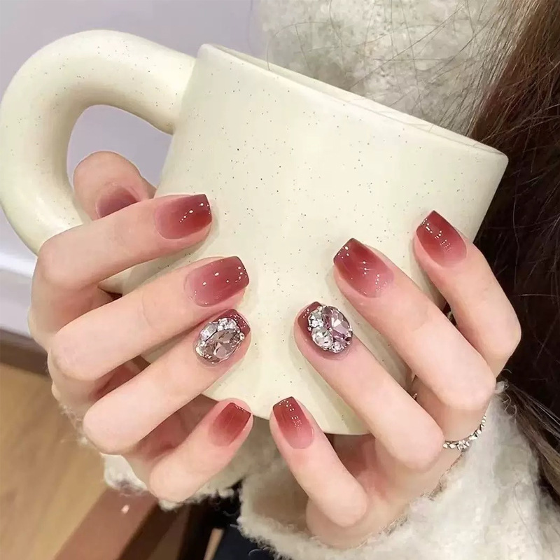 Fm-571 Fake Nails Rose Forest Patch Split Code Handmade Sealing Manicure Wearable Nail Patch Removable New Year Fm-571 Fake Nails Rose Forest Patch Split Code Handmade Sealing Manicure Wearable Nail Patch Removable New Year