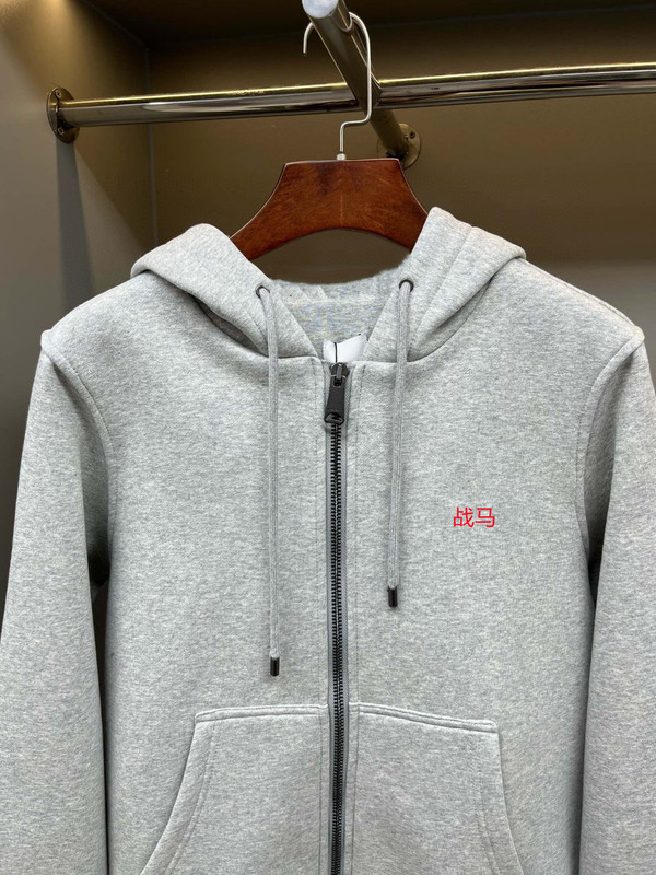 正确版 英伦B家胸前战马刺绣拉链卫衣高定男女百搭宽松运动外套|undefined