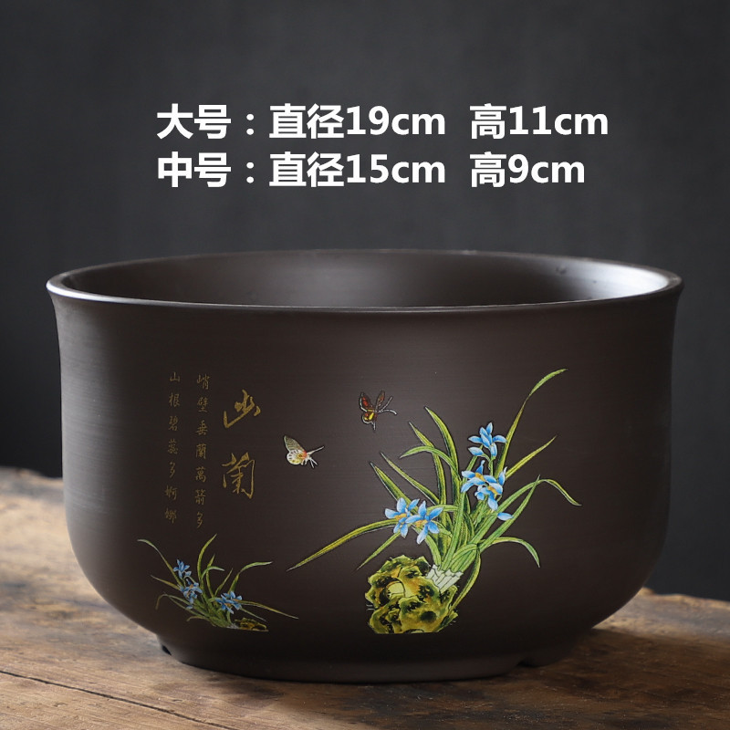 蓮鉢 蓮セラミック紫砂大型水耕銅貨植木鉢非多孔質水栽培睡蓮ボウル蓮鉢|undefined