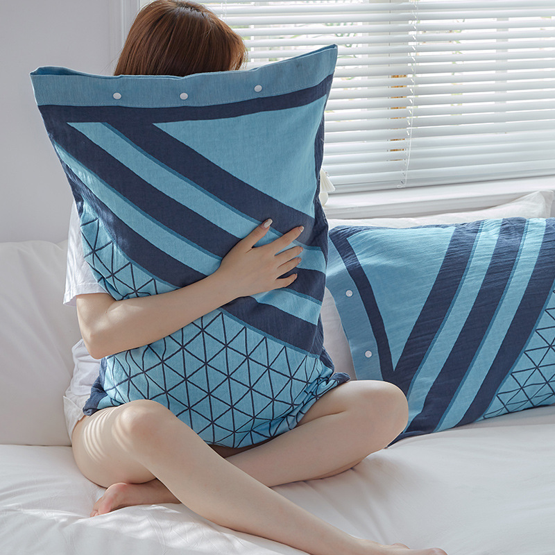 Pure Cotton Gauze Pillowcase, One Pack, Full Cotton, Increased Size, Thickened, High-End Soft, Absorbent, Household Breathable Adult Pillowcase