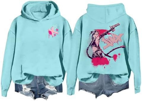 DLDXJQTPL Jinx Was Here Women Hoodie Jinx Arcane Figure