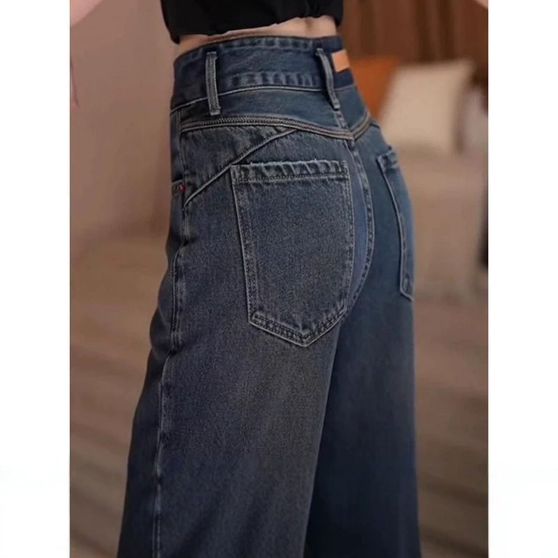 Plus-Size High-Waisted Retro Straight-Leg Jeans for Women, Summer 2026 New Style, Loose Fit for Pear-Shaped Body, Slimming Wide-Leg Pants Plus-Size High-Waisted Retro Straight-Leg Jeans for Women, Summer 2026 New Style, Loose Fit for Pear-Shaped Body, Slimming Wide-Leg Pants