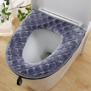Factory wholesale thick handle zipper toilet mat household winter warm waterproof toilet cushion Universal
