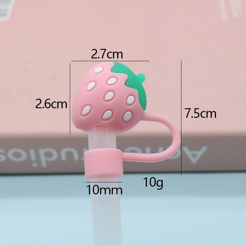 10mm食品級シリカゲルストローキャップ防塵ストロープラグかわいいストローキャップ立体アニメ防塵カバーストローカバー|undefined