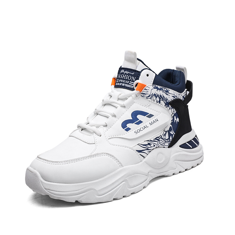 Zapatos de hombre de otoño nuevos zapatos de cuero para hombres, zapatos de deporte casuales al aire libre con suela gruesa, zapatos de moda universal.