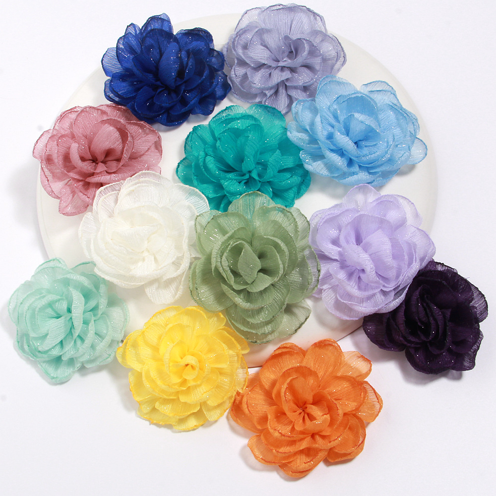 Korean-Style Starry Sky Tulle Burnt Edge Flower DIY Wrist Flower Hairpin Accessories Clothing Shoes Hats Accessories Materials