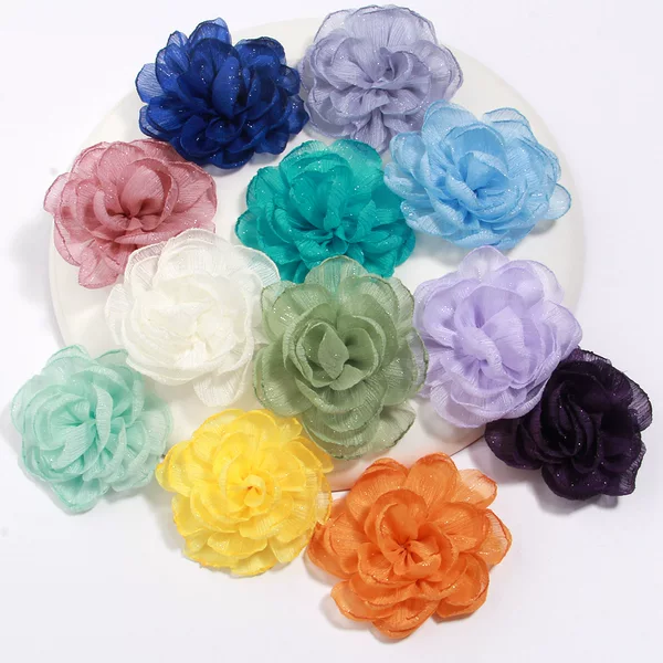 Korean-Style Starry Sky Tulle Burnt Edge Flower DIY Wrist Flower Hairpin Accessories Clothing Shoes Hats Accessories Materials