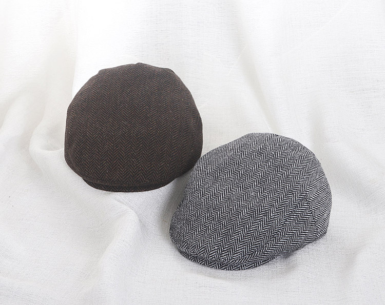 Unisex Newsboy Cap Herringbone Vintage Octagonal Hat For Couples_voghion.com