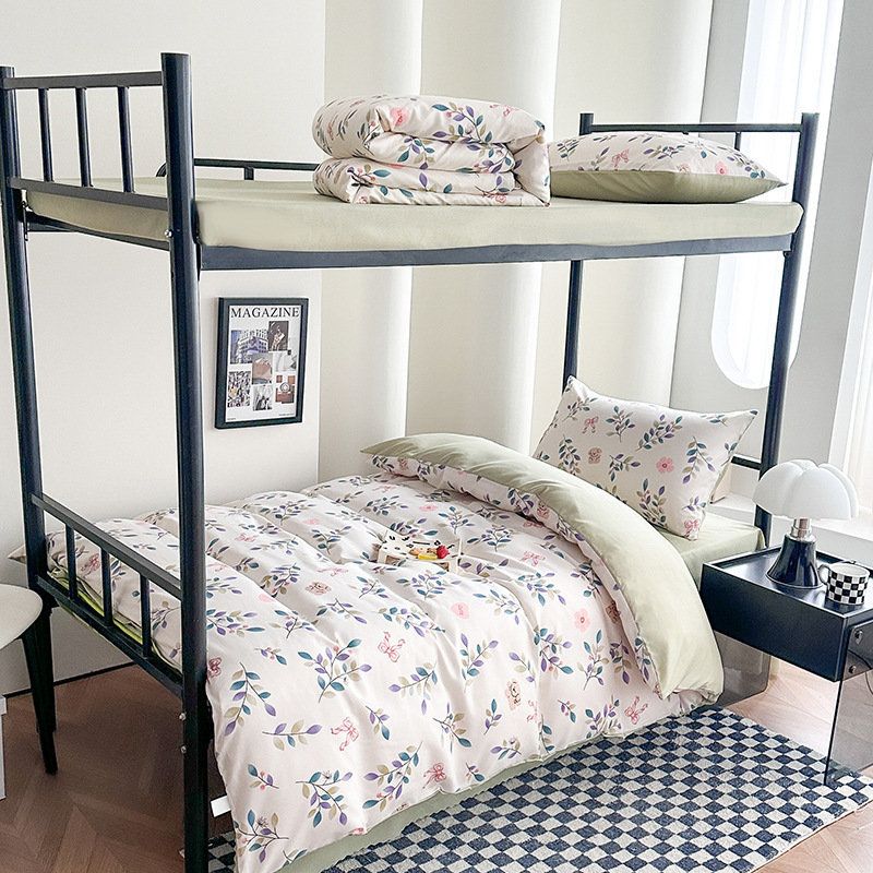 dormitorio de estudiantes universitarios una sola persona tres piezas personal simple ropa de cama de aire dibujos animados cuatro piezas sábanas cubiertas sábanas 2