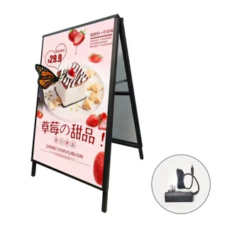 A字双面发光广告牌户外落地卡布灯箱奶茶店甜品店门口展示海报架