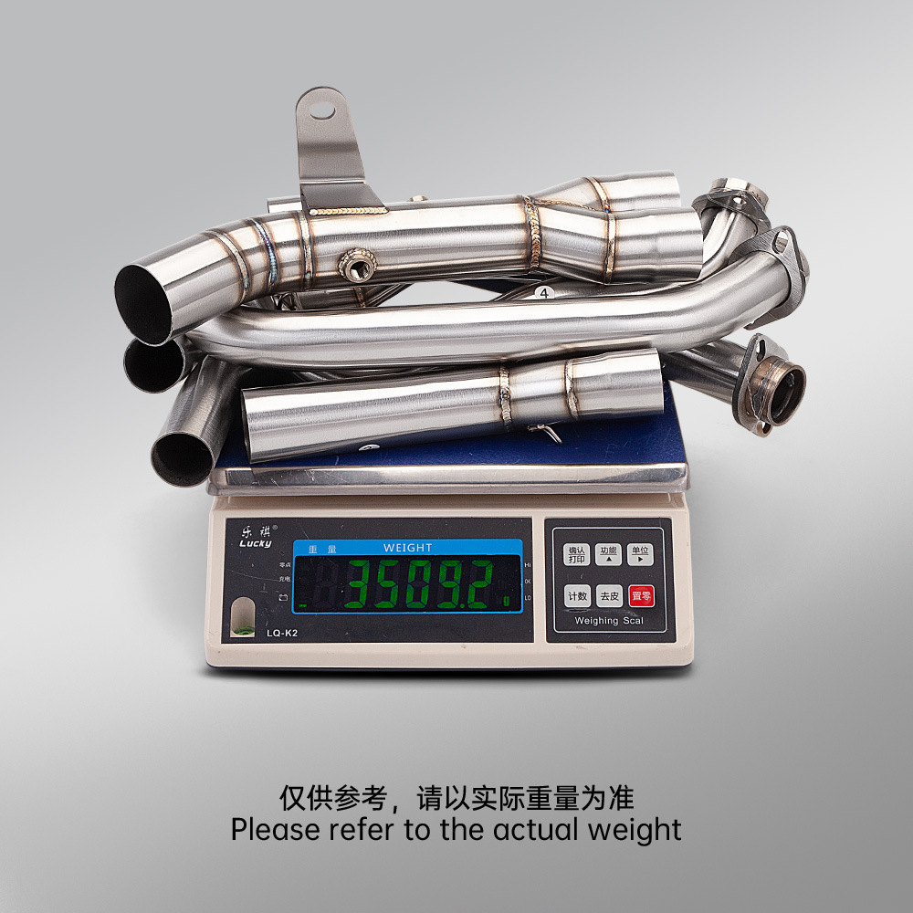 Z900 Internal Exhaust System with Single/Double Oxygen Ports, Front Section Exhaust Pipe for Motorcycle Z900Se Modification, Connects to the Original Rear Section