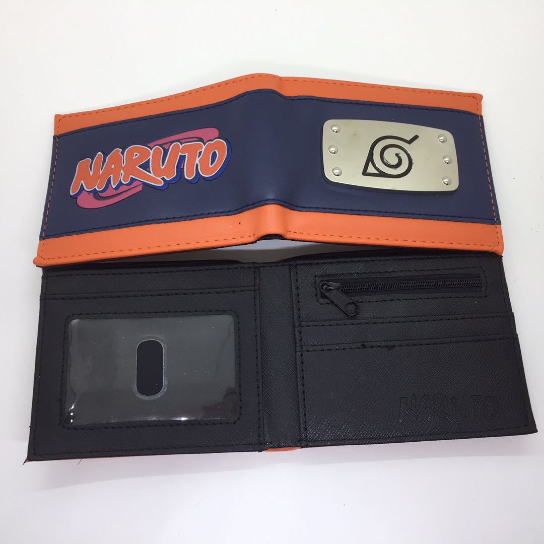 Naruto periferia billetera, Naruto Sasuke, cuatro generaciones de billetera roja, billetera corta, monedero de cambio de piel PU.