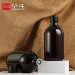 大容量茶色PETピュアローションボトル500mlプラスチック製シャンプー・コンディショナー詰め替えボトル内栓付き化粧水ボトル在庫あり