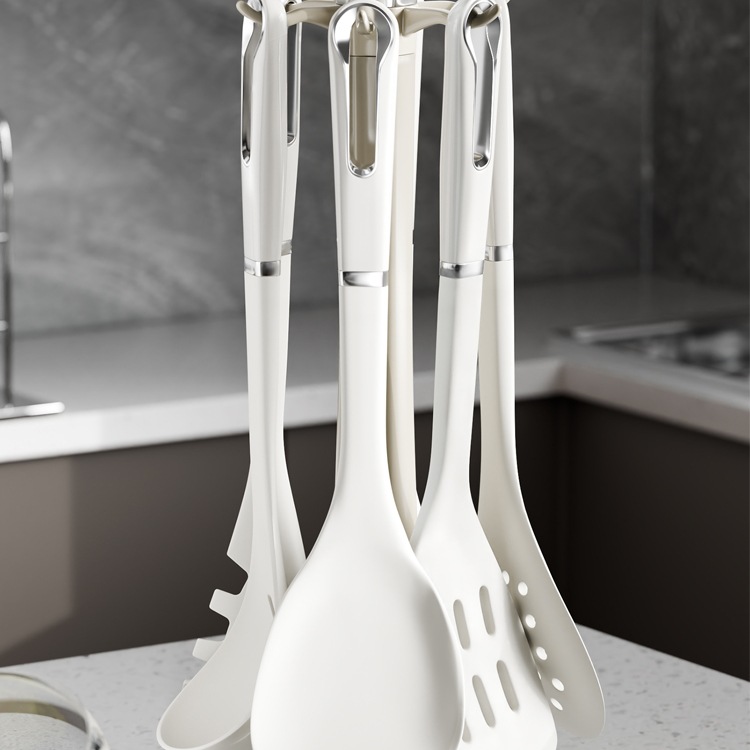 Silicone Spatula, Soup Spoon, Colander, Non-Stick Pan, White Cooking Spatula, Household High Temperature Resistant Kitchen Utensil Set