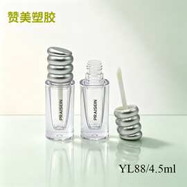 厂家订货4.5ml透明方形唇彩管空管 厚壁塑料唇蜜包材