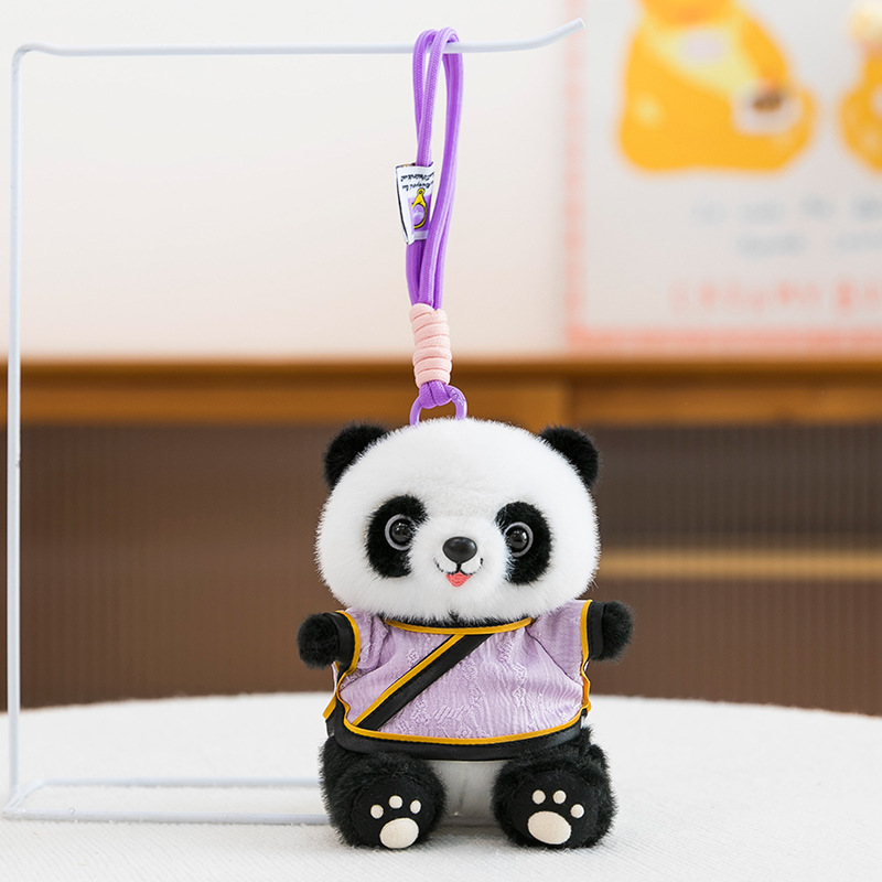 Tesoro nacional panda muñeca colgante Tang traje chino Chengdu panda muñeca regalo de cumpleaños impresa logotipo juguetes de peluche