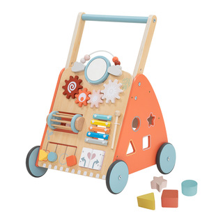Educational Hand-Pushed Walker, Multi-Functional Early Education Busy Board, Smart Stroller Handle, Adjustable Baby Walker