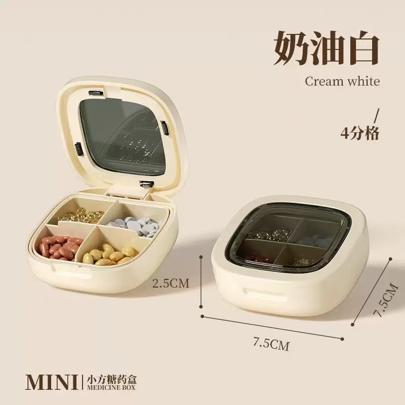 药盒便携药品分装收纳盒随身迷你小分格一日三餐密封装药片分药盒|undefined