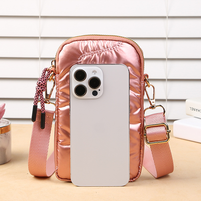 Lonny bolso del teléfono móvil de las mujeres de estilo coreano moda multi-funcional crossbody bolso de hombro cremallera color sólido simple mini todo partido