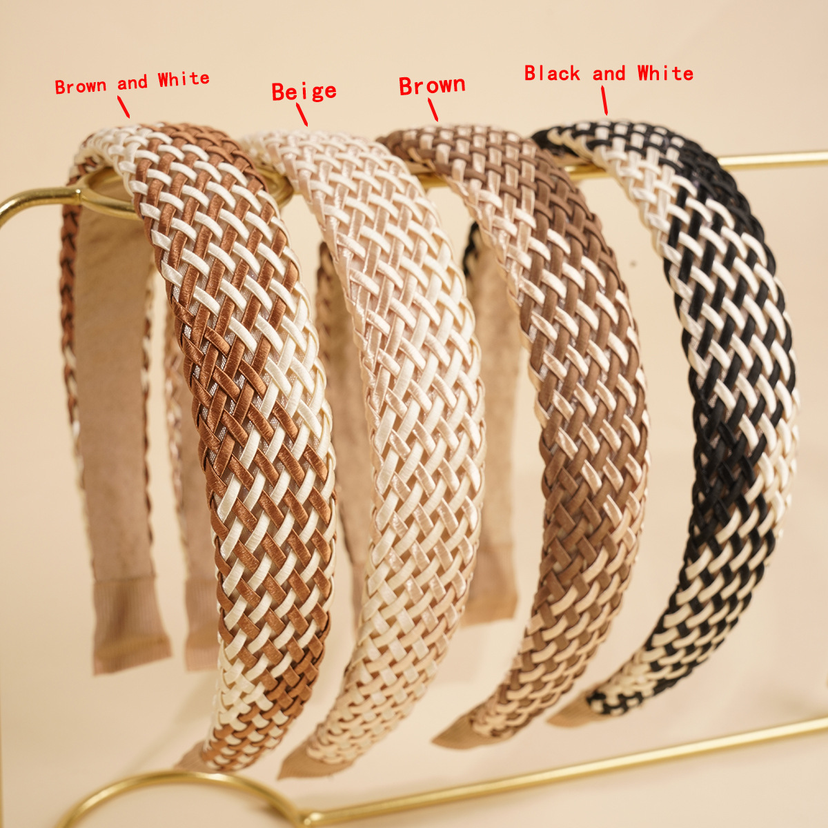 120g Weight Hair Band Hair Accessories Type 1 Piece Quantity Casual, Daily Occasion Plastic, raffia Material Color Block Pattern All Seasons Season Women's Gender Sweet, Pastoral Style Sweet Pastoral Women's Color Block Plastic Raffia Hair Band 4