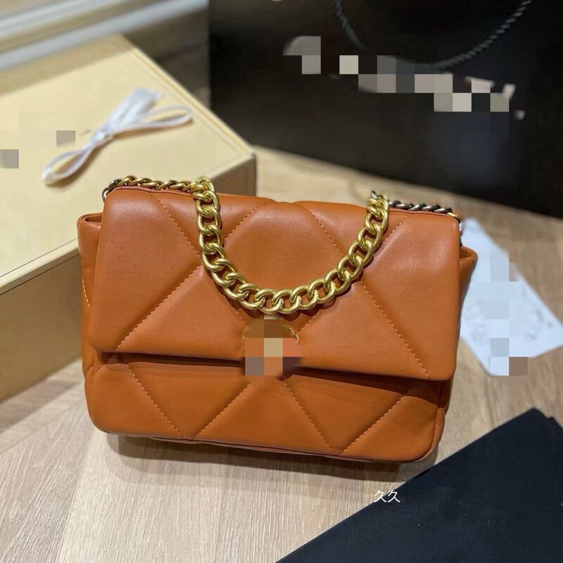 2026 New Small Chanel Bag 19Bag Quilted Flap Two-Tone Chain Lambskin Pattern Handbag Shoulder Crossbody Bag Chanel Style 2026 New Small Chanel Bag 19Bag Quilted Flap Two-Tone Chain Lambskin Pattern Handbag Shoulder Crossbody Bag Chanel Style