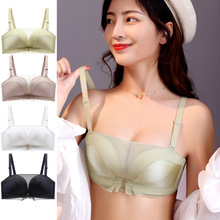 新款抹胸无钢圈文胸罩无肩带防滑聚拢小胸显大隐形无痕内衣女批发
