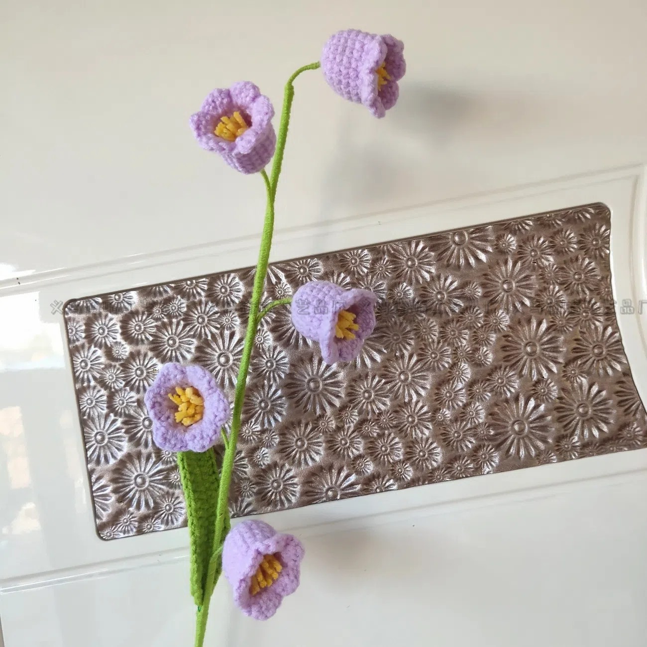 Lily tejido a mano acabado rosa Lily Tulip flor artificial lana ramo regalo